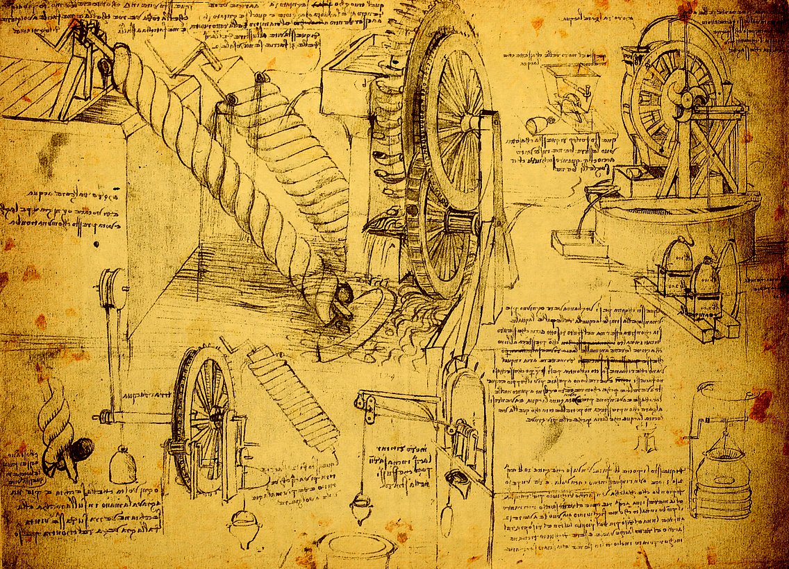 Bild einer alten Zeichnung da Vincis