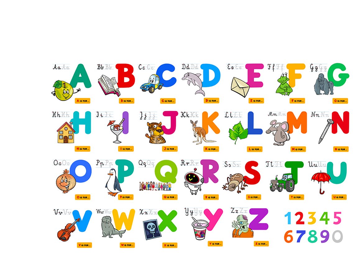 Ein buntes Alphabet für Kinder